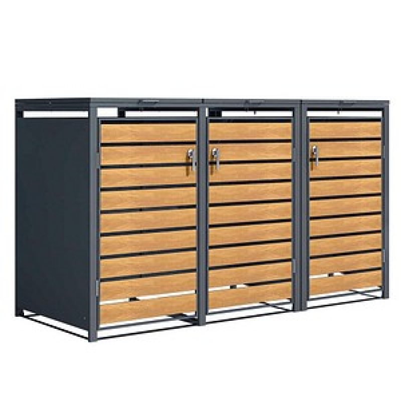phoenix GB3320AWK Mülltonnenbox anthrazit, eiche, 1 St. – Bild 1 von 5