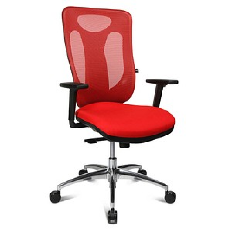 Topstar Bürostuhl Sitness Net Pro 100, NN39T T31 Stoff rot, Gestell alu – Bild 1 von 6