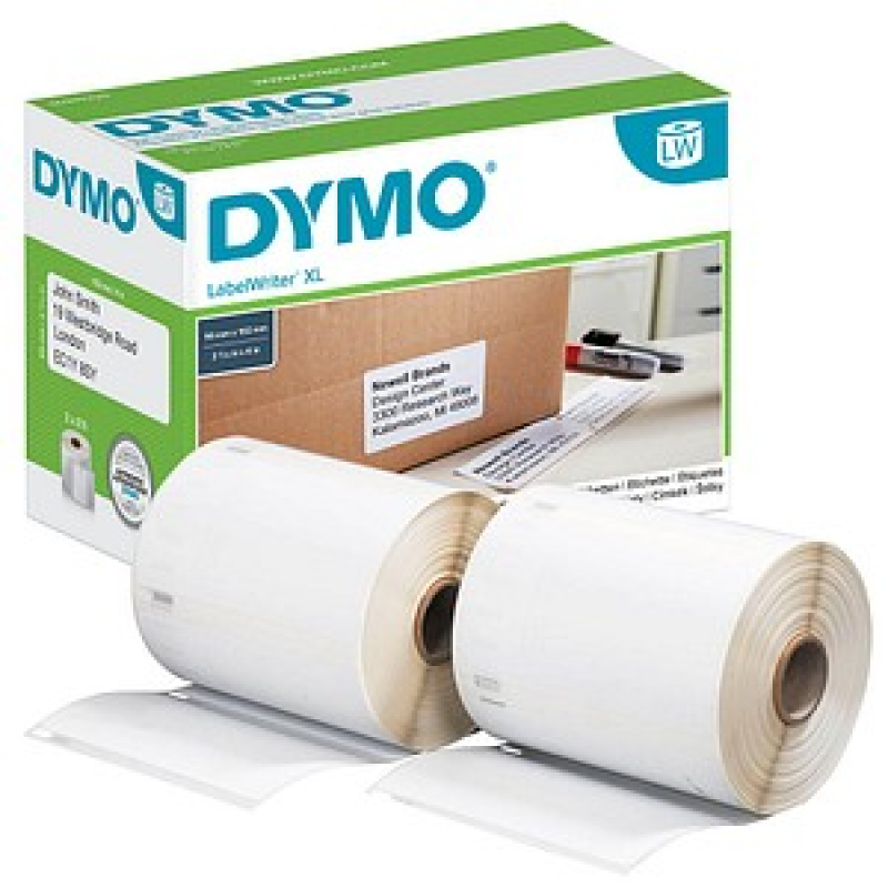DYMO Etikettenrollen für Etikettendrucker S0947420 weiß, 102,0 x 59,0 mm, 2 x 575 Etiketten – Bild 1 von 3