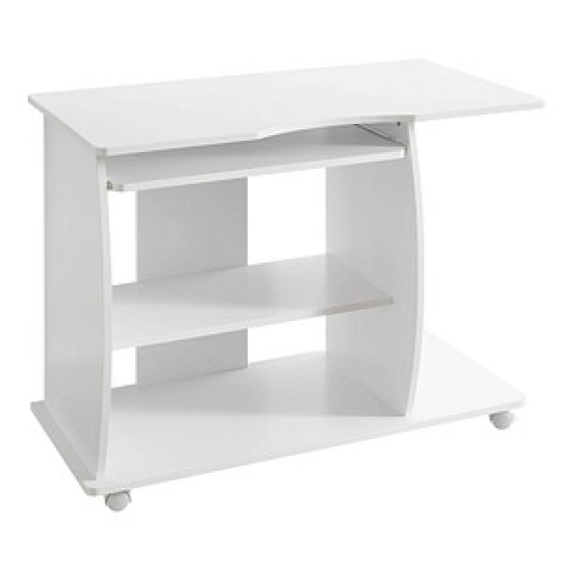 WOHNLING Schreibtisch weiß rechteckig, Wangen-Gestell weiß 90,0 x 50,0 cm – Bild 1 von 7
