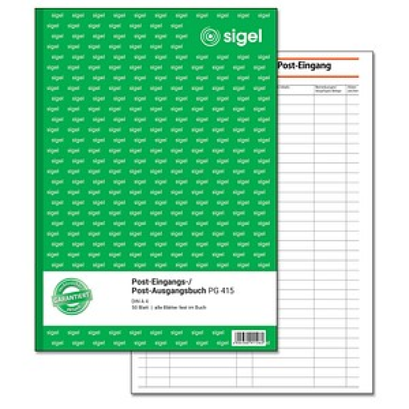 SIGEL Post-Eingang-/Ausgangsbuch Formularbuch PG415, 1 St. – Bild 1 von 6