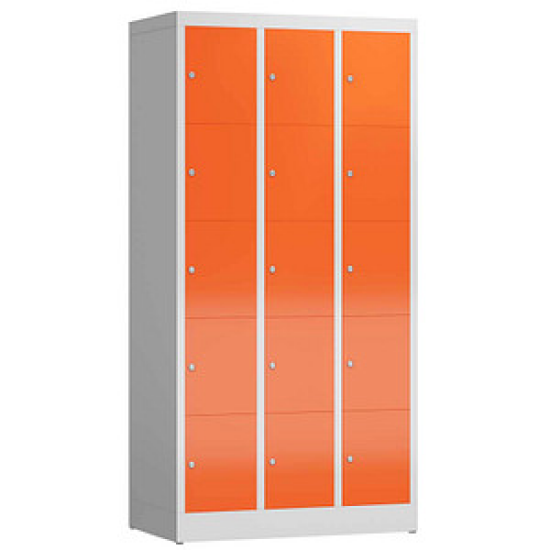 ClassiX Schließfachschrank feuerrot, lichtgrau X-520534, 15 Schließfächer 87,0 x 50,0 x 180,0 cm – Bild 1 von 2