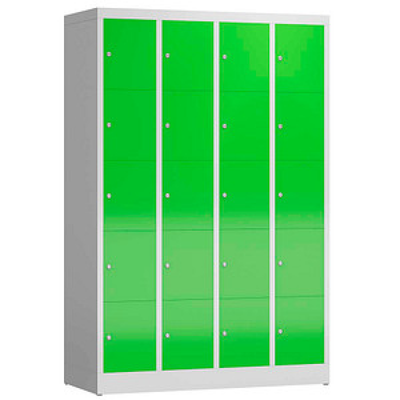 ClassiX Schließfachschrank gelbgrün, lichtgrau X-520545, 20 Schließfächer 118,5 x 50,0 x 180,0 cm – Bild 1 von 2