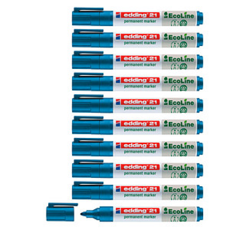edding 21 EcoLine Permanentmarker blau 1,5 - 3,0 mm, 10 St. – Bild 1 von 9