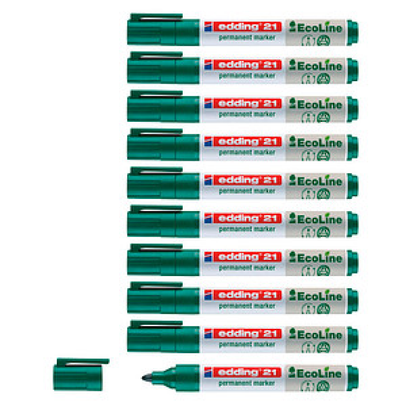 edding 21 EcoLine Permanentmarker grün 1,5 - 3,0 mm, 10 St. – Bild 1 von 9