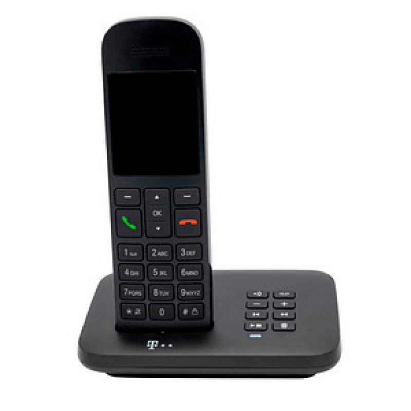 Telekom Sinus A12 Schnurloses Telefon mit Anrufbeantworter schwarz – Bild 1 von 4