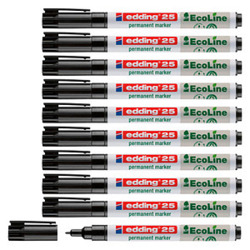 edding 25 EcoLine Permanentmarker schwarz 1,0 mm, 10 St. – Bild 1 von 6