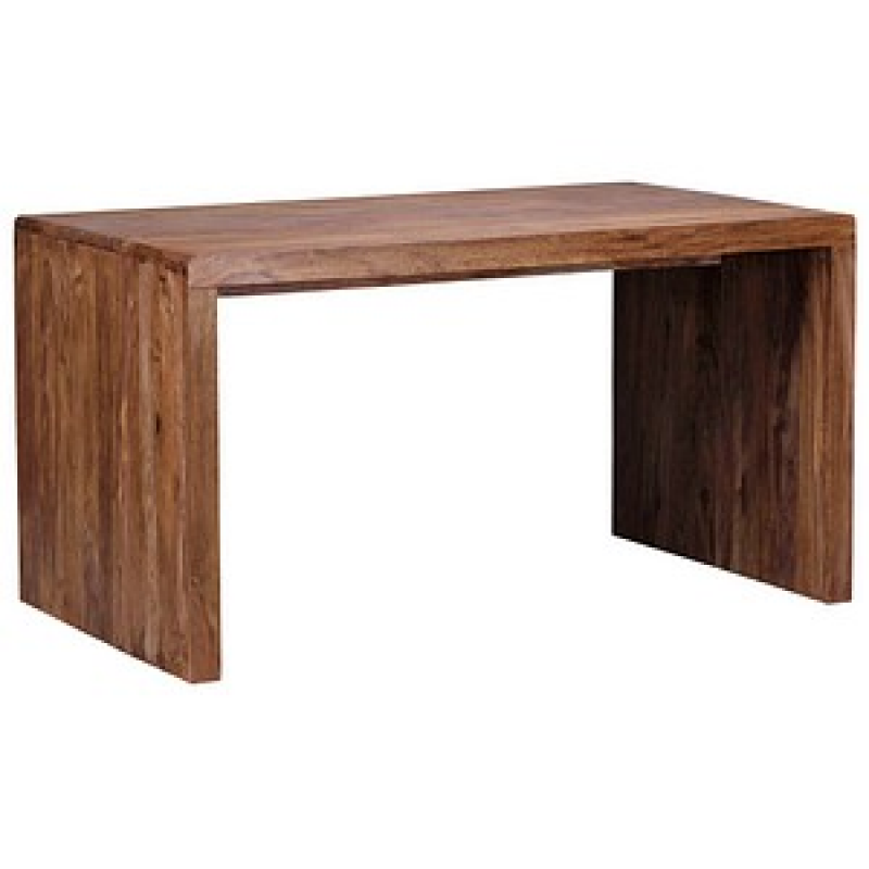WOHNLING Schreibtisch braun rechteckig, Wangen-Gestell braun 140,0 x 80,0 cm – Bild 1 von 6
