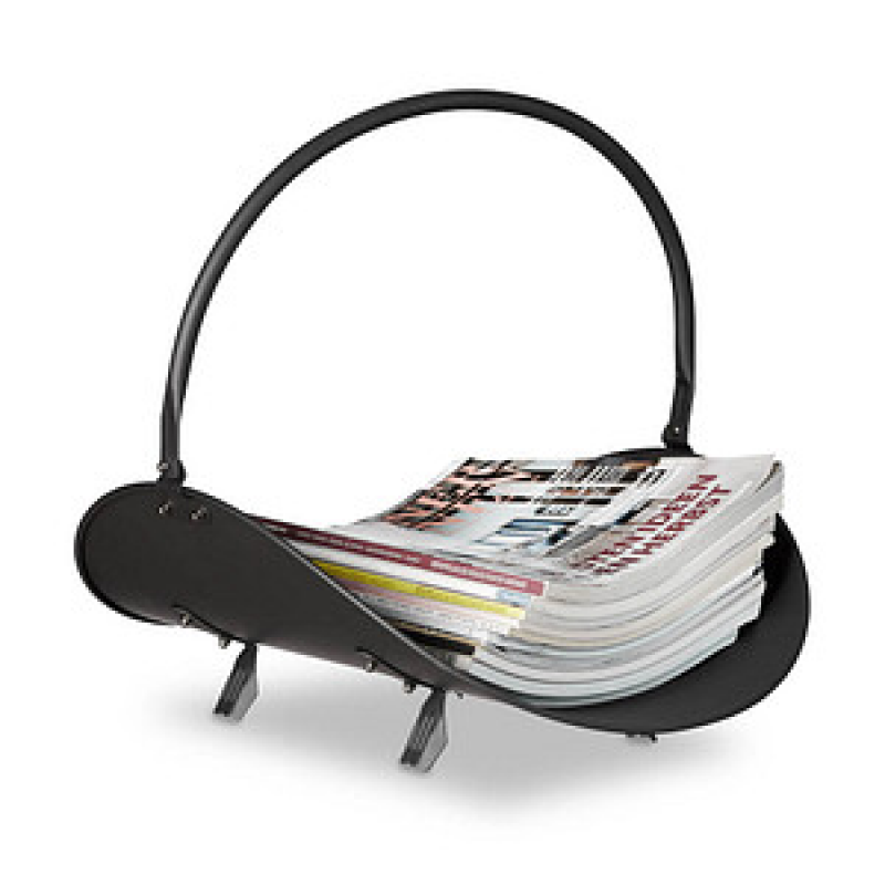 relaxdays Kaminholzkorb schwarz 38,0 x 48,0 x 40,0 cm, 1 St. – Bild 1 von 6