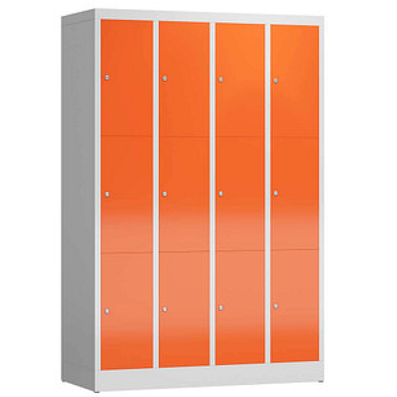 ClassiX Schließfachschrank feuerrot, lichtgrau X-520344, 12 Schließfächer 118,5 x 50,0 x 180,0 cm – Bild 1 von 2