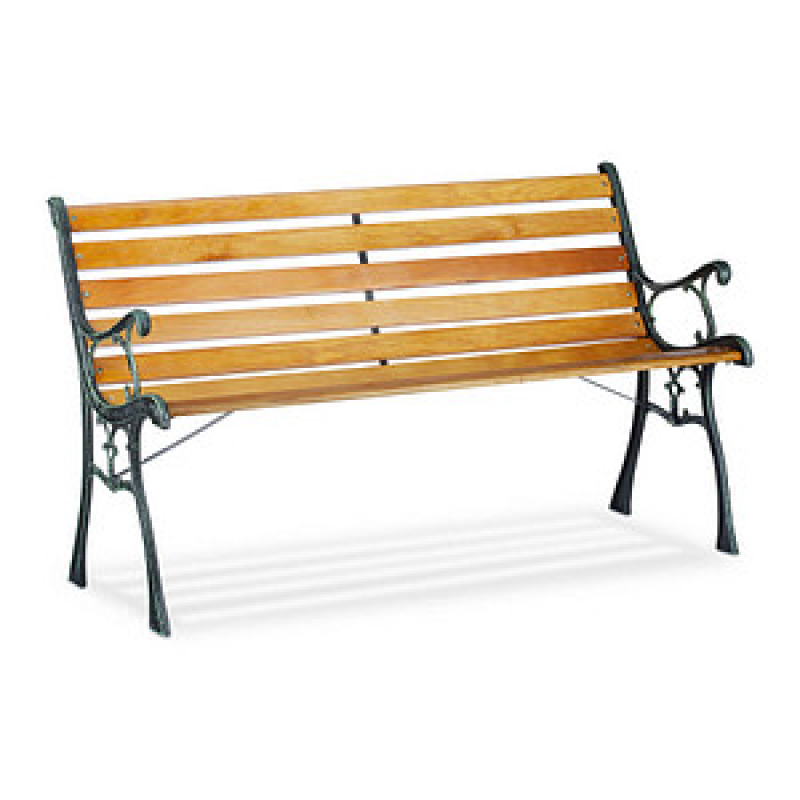 relaxdays Gartenbank 10026118_0 braun Metall 126,0 cm – Bild 1 von 7