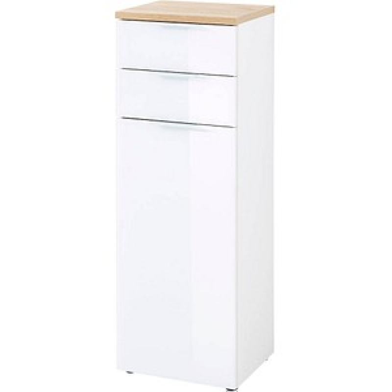 GERMANIA Badschrank PESCARA weiß, navarra-eiche 39,0 x 34,0 x 112,0 cm – Bild 1 von 5