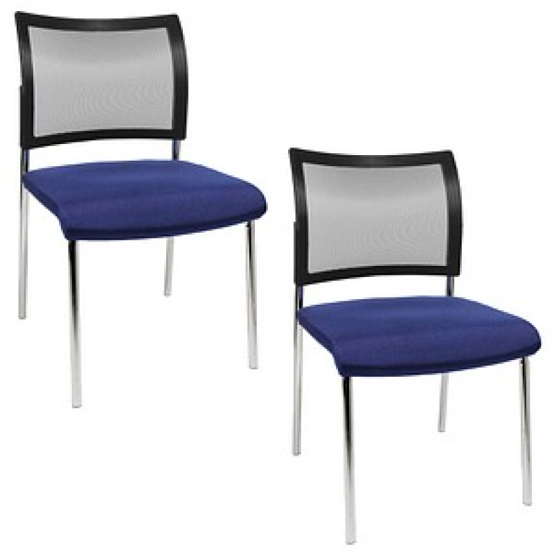 Topstar Besucherstühle Visit 10 Net NV290 G260 blau, schwarz Stoff, 2 St. – Bild 1 von 6
