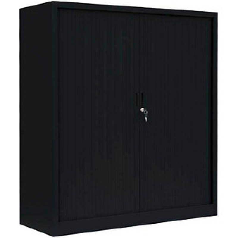 LÜLLMANN Schiebetürenschrank, 555149 tiefschwarz 2 Fachböden 120,0 x 45,7 x 135,0 cm – Bild 1 von 3