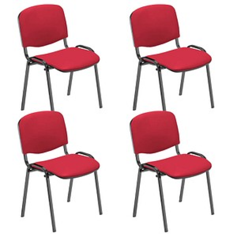 Nowy Styl Besucherstühle Iso rot, schwarz Kunstleder, 4 St. – Bild 1 von 3