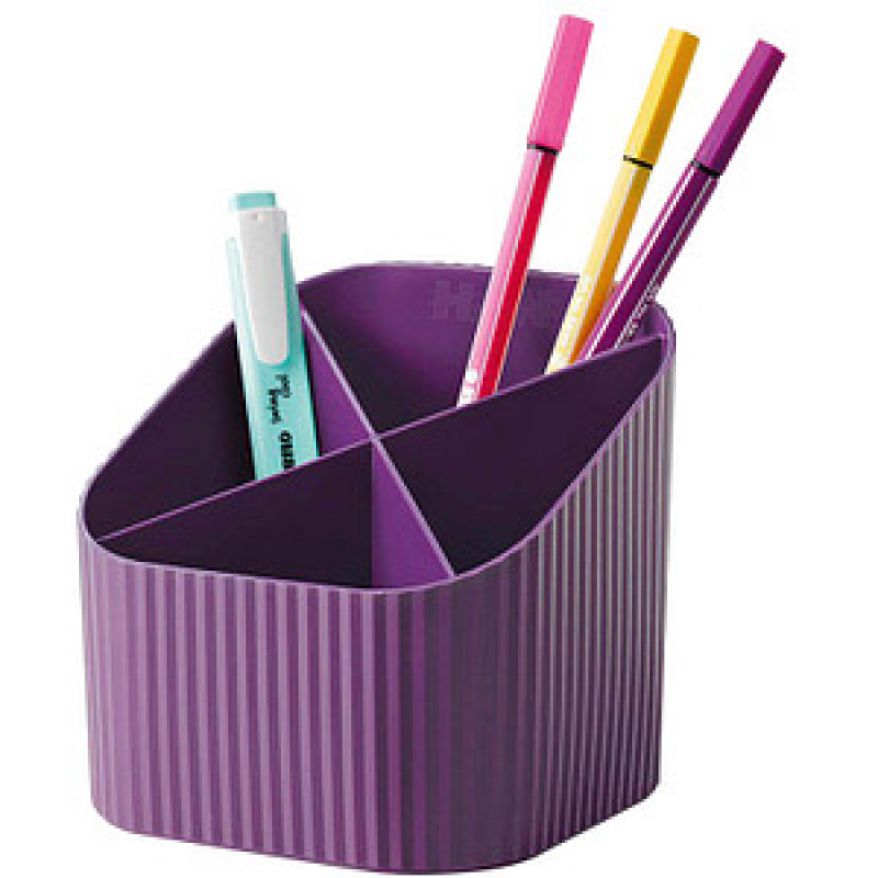 HAN Stiftehalter X-LOOP lila Polypropylen 4 Fächer 11,1 x 12,1 x 10,6 cm – Bild 1 von 4