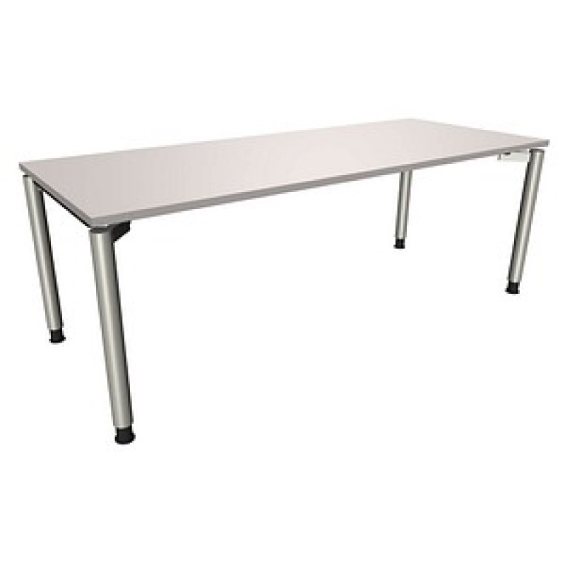 fm fastline höhenverstellbarer Schreibtisch lichtgrau rechteckig, 4-Fuß-Gestell silber 200,0 x 80,0 cm – Bild 1 von 2