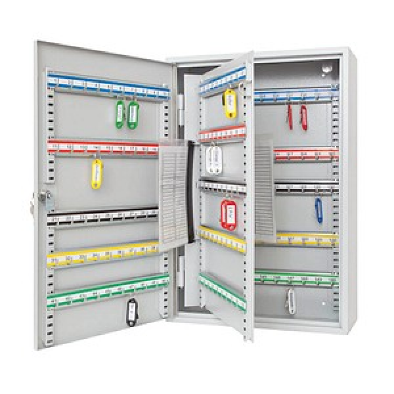 WEDO Schlüsselkasten lichtgrau mit 150 Haken, Sicherheitsschloss, 38,0 x 14,0 x 55,0 cm, 1 St. – Bild 1 von 3