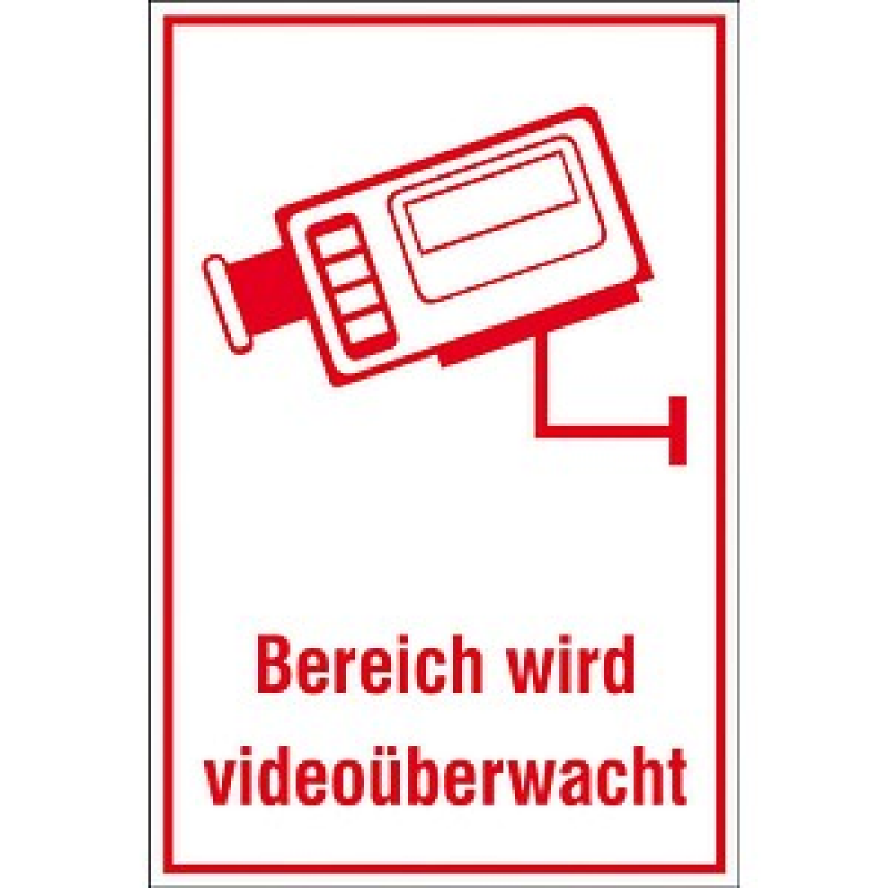 SafetyMarking® Hinweisschild "Bereich wird videoüberwacht " rechteckig 20,0 x 30,0 cm, 1 St.