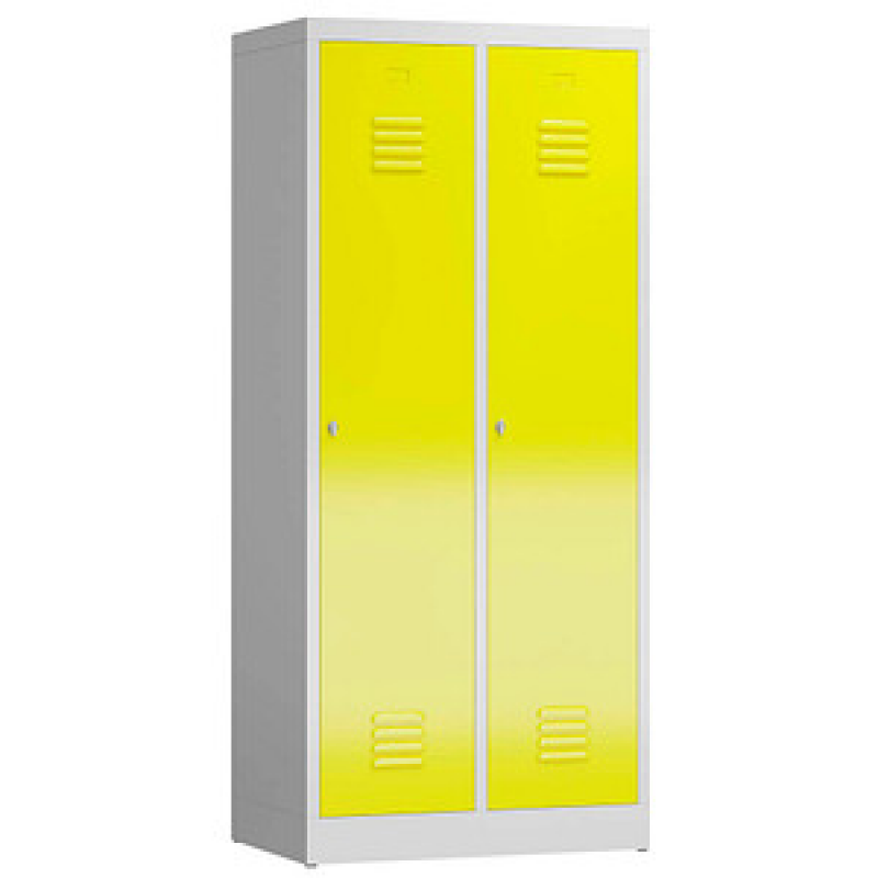 ClassiX Spind lichtgrau, zinkgelb X-515126, 2 Schließfächer 80,0 x 50,0 x 180,0 cm – Bild 1 von 4