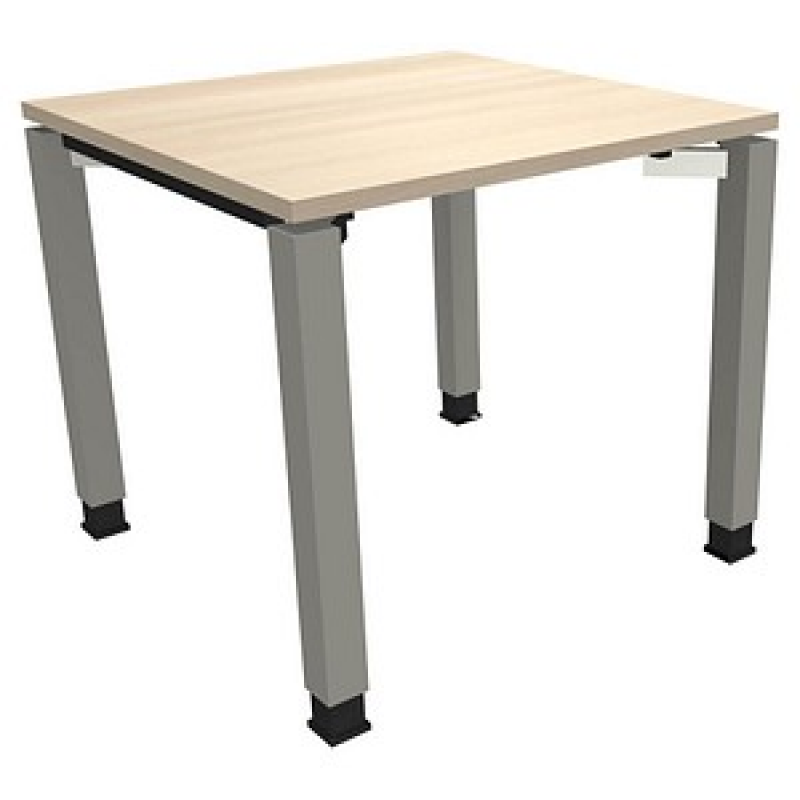 fm Sidney höhenverstellbarer Schreibtisch akazie rechteckig, 4-Fuß-Gestell Quadratrohr silber 80,0 x 80,0 cm – Bild 1 von 2