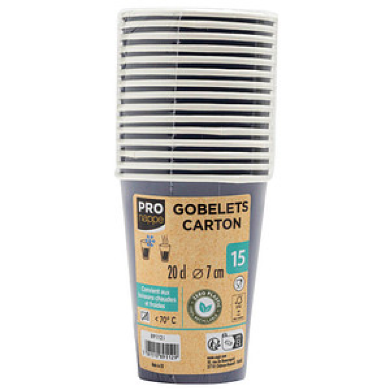PROnappe Einweg-Kaffeebecher marineblau 200,0 ml, 15 St. – Bild 1 von 4