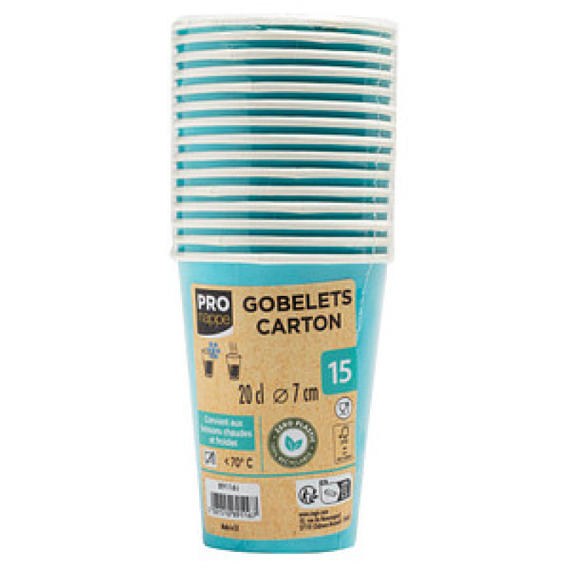 PROnappe Einweg-Kaffeebecher türkis 200,0 ml, 15 St. – Bild 1 von 2