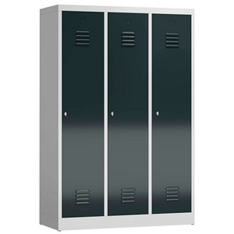 ClassiX Spind anthrazit, lichtgrau X-515138, 3 Schließfächer 118,5 x 50,0 x 180,0 cm – Bild 1 von 3