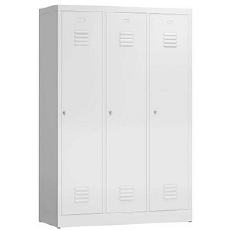 ClassiX Spind signalweiß X-515137, 3 Schließfächer 118,5 x 50,0 x 180,0 cm – Bild 1 von 4