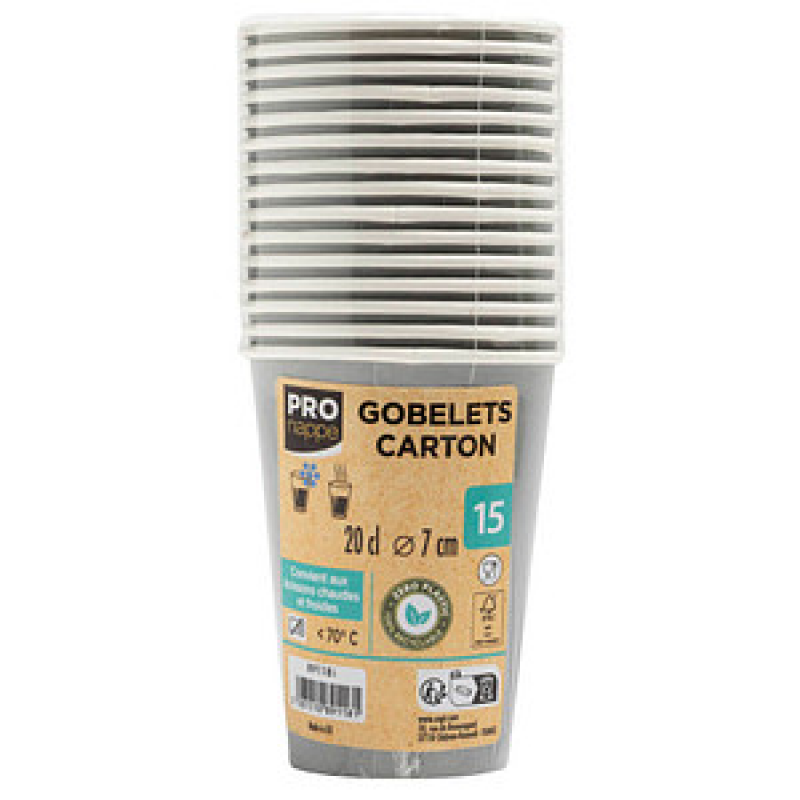 PROnappe Einweg-Kaffeebecher grau 200,0 ml, 15 St. – Bild 1 von 3