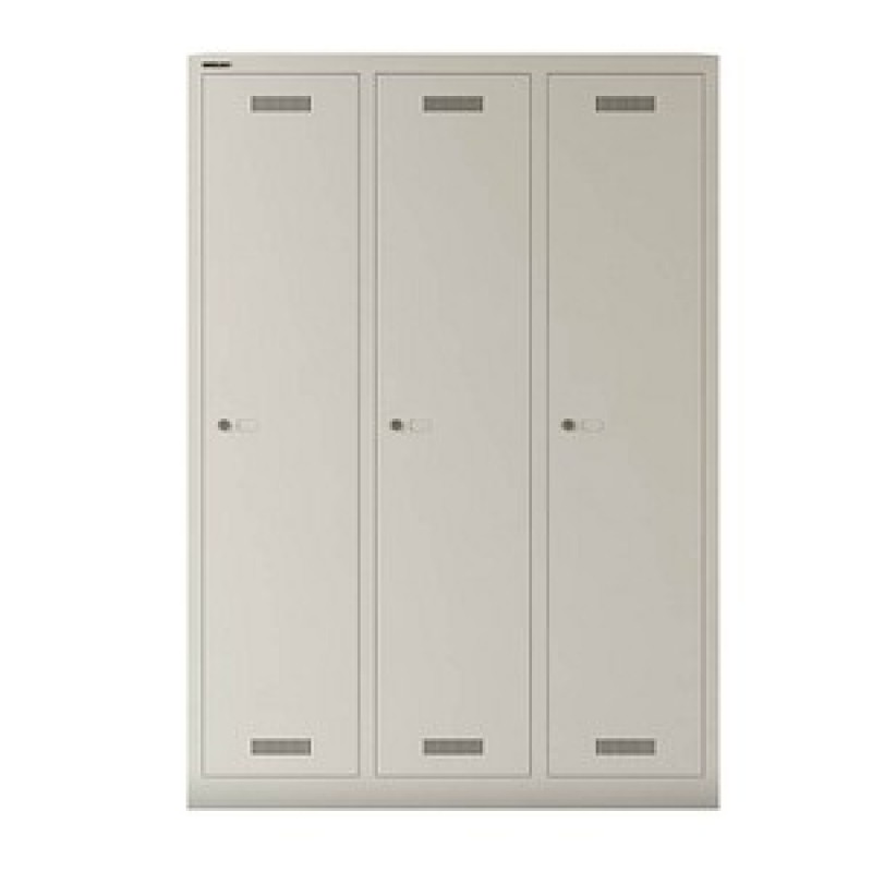 BISLEY Spind MonoBloc MLD12T1 lichtgrau MLD12T1645, 3 Schließfächer 120,0 x 50,0 x 170,0 cm – Bild 1 von 3