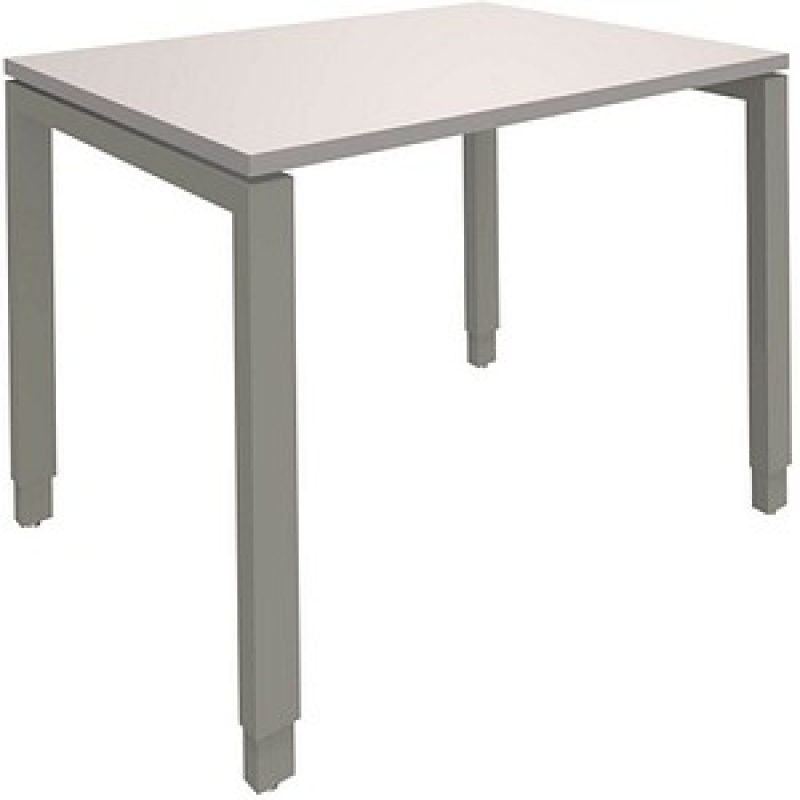 fm Sidney höhenverstellbarer Schreibtisch lichtgrau rechteckig, 4-Fuß-Gestell Quadratrohr silber 100,0 x 80,0 cm – Bild 1 von 2