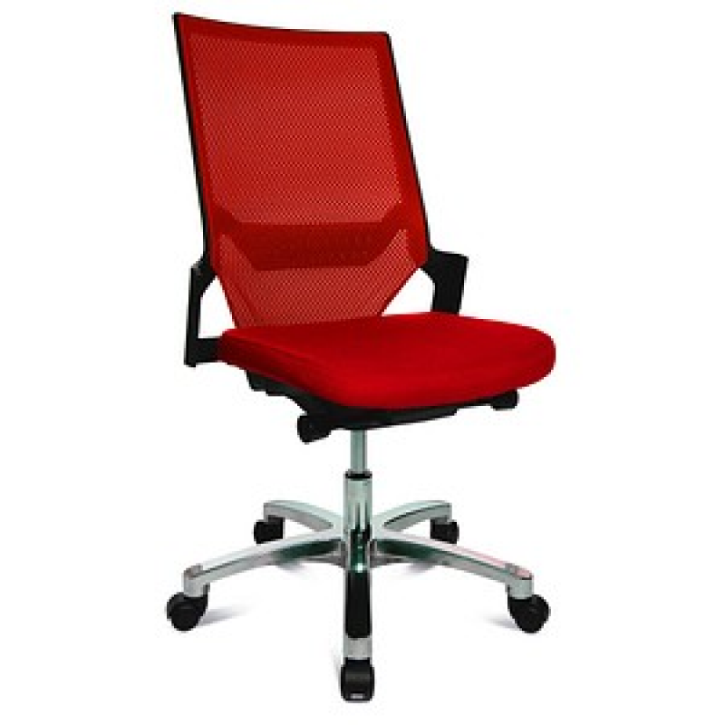 Topstar Bürostuhl Autosynchron®-1 Alu, AU1090 T31 Stoff rot, Gestell alu – Bild 1 von 8