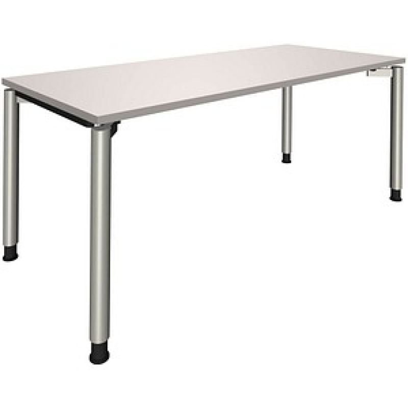 fm Sidney höhenverstellbarer Schreibtisch lichtgrau rechteckig, 4-Fuß-Gestell Rundrohr silber 180,0 x 80,0 cm – Bild 1 von 2