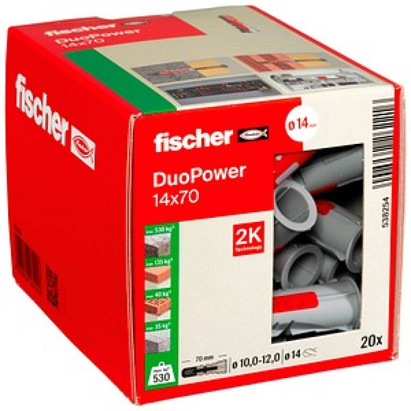 AKTION: fischer DuoPower 14x70 2K 538254 Universaldübel Ø 14 mm x 70 mm, 20 St. mit Prämie nach Registrierung – Bild 1 von 3