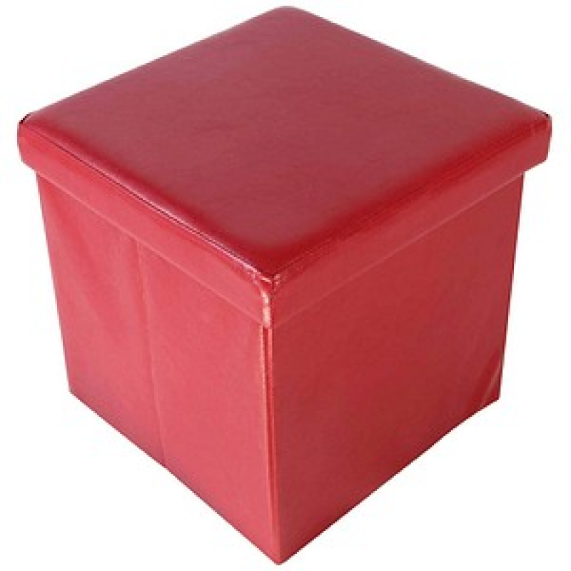 Echtwerk Wohnzimmer-Hocker mit Stauraum Store Cube EW-SW-0415 rot Kunstleder, 1 St. – Bild 1 von 3