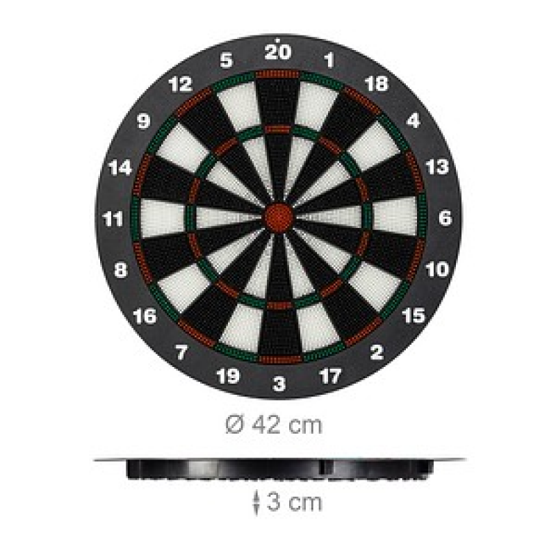 relaxdays Dartscheibe mit Darts schwarz – Bild 1 von 6