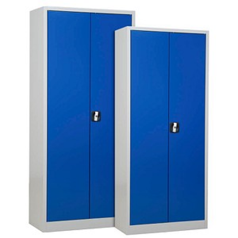 Gürkan Stahlschränke 111307 lichtgrau, enzianblau 4 Fachböden 92,0/80,0 x 42,0/38,0 x 195,0/180,0 cm, aufgebaut, 2 St. – Bild 1 von 8