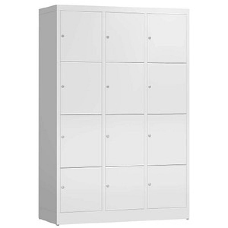 ClassiX Schließfachschrank signalweiß X-523437, 12 Schließfächer 118,5 x 50,0 x 180,0 cm – Bild 1 von 2