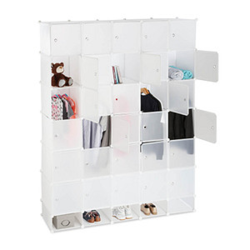 relaxdays Kleiderschrank, 10024527_49 weiß, transparent 180,0 x 46,5 x 234,0 cm, 1 St. – Bild 1 von 7