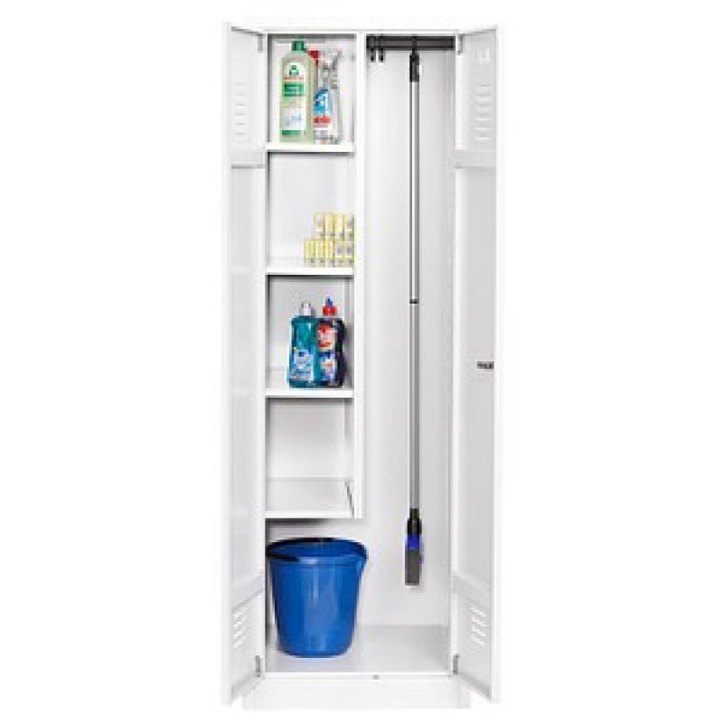 Gürkan Putzmittelschrank 112296 verkehrsweiß 4 Fachböden 60,0 x 50,0 x 180,0 cm, aufgebaut, 1 St. – Bild 1 von 6
