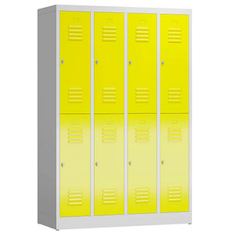 ClassiX Spind lichtgrau, zinkgelb X-520246, 8 Schließfächer 118,5 x 50,0 x 180,0 cm – Bild 1 von 3