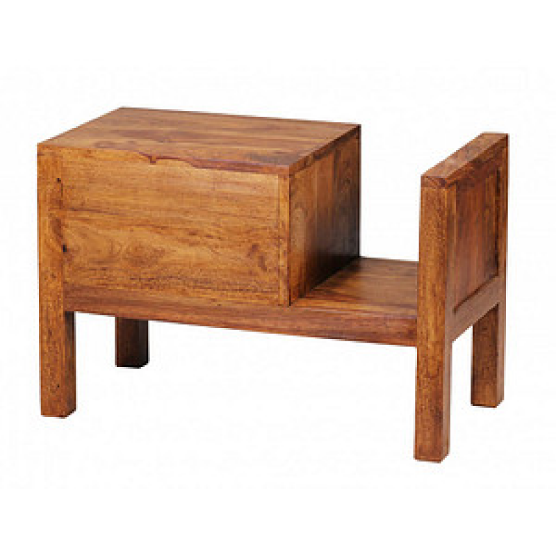 WOHNLING Nachttisch rechteckig Massivholz sheesham 60,0 x 30,0 x 40,0 cm, 1 St. – Bild 1 von 6