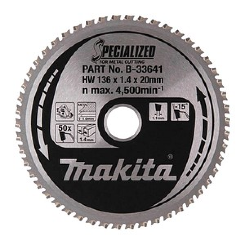 makita B-33641 SPECIALIZED Kreissägeblatt 136,0 mm, 50 Zähne, 1 St. – Bild 1 von 5