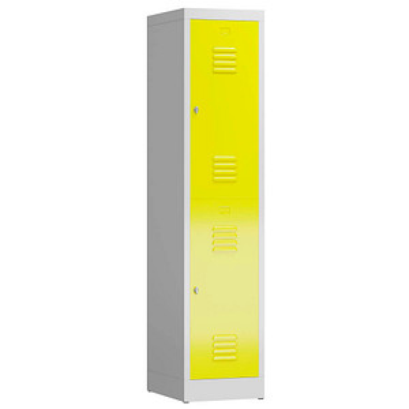 ClassiX Spind lichtgrau, zinkgelb X-523216, 2 Schließfächer 41,5 x 50,0 x 180,0 cm – Bild 1 von 3
