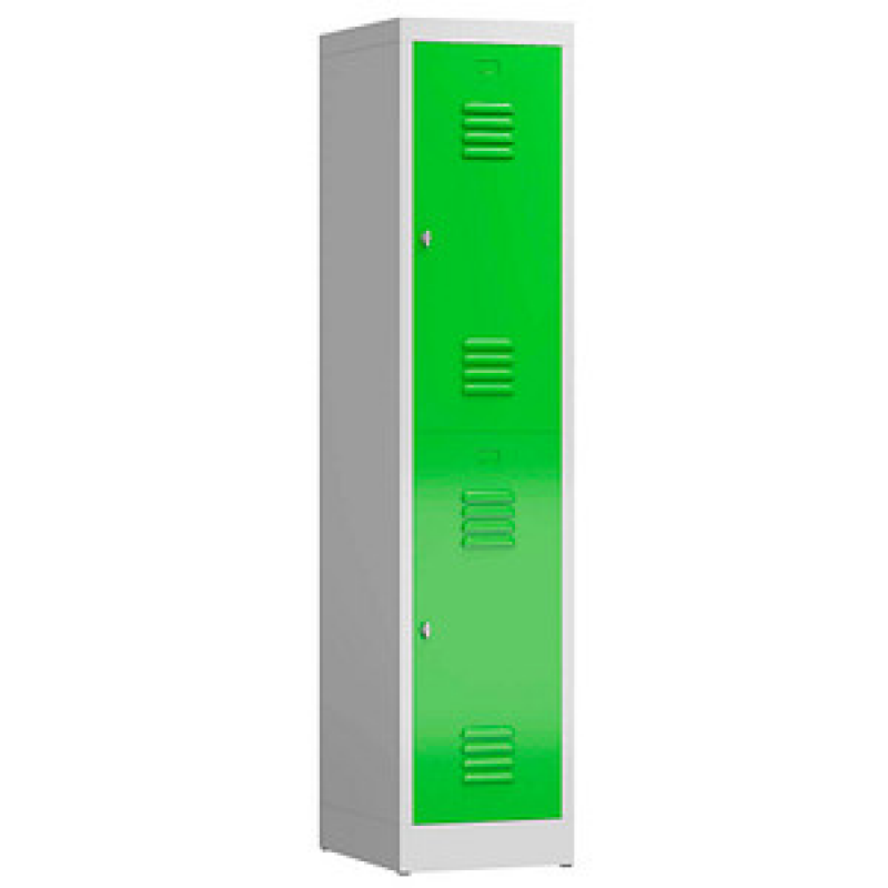 ClassiX Spind gelbgrün, lichtgrau X-523215, 2 Schließfächer 41,5 x 50,0 x 180,0 cm – Bild 1 von 3
