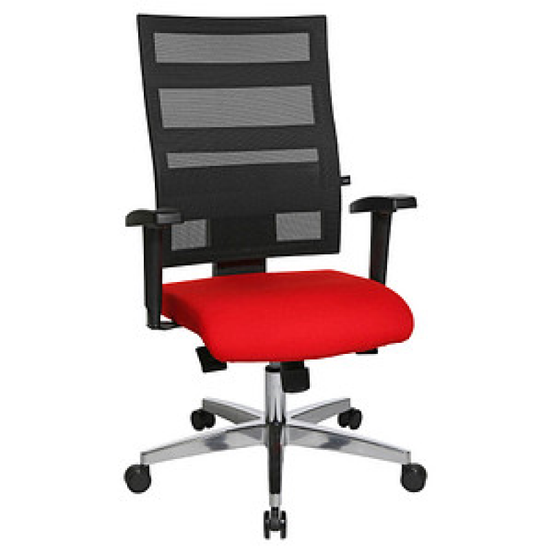 Topstar Bürostuhl X-Pander, 959T T310 Stoff rot, Gestell alu – Bild 1 von 6