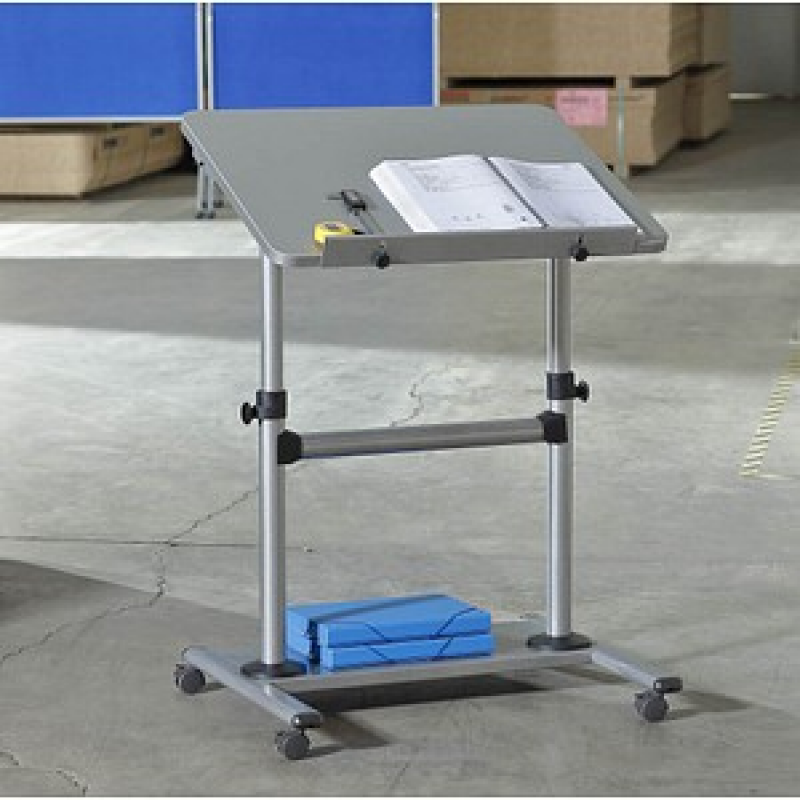 rocada höhenverstellbarer Schreibtisch alugrau rechteckig, T-Fuß-Gestell alu 80,0 x 60,0 cm – Bild 1 von 5