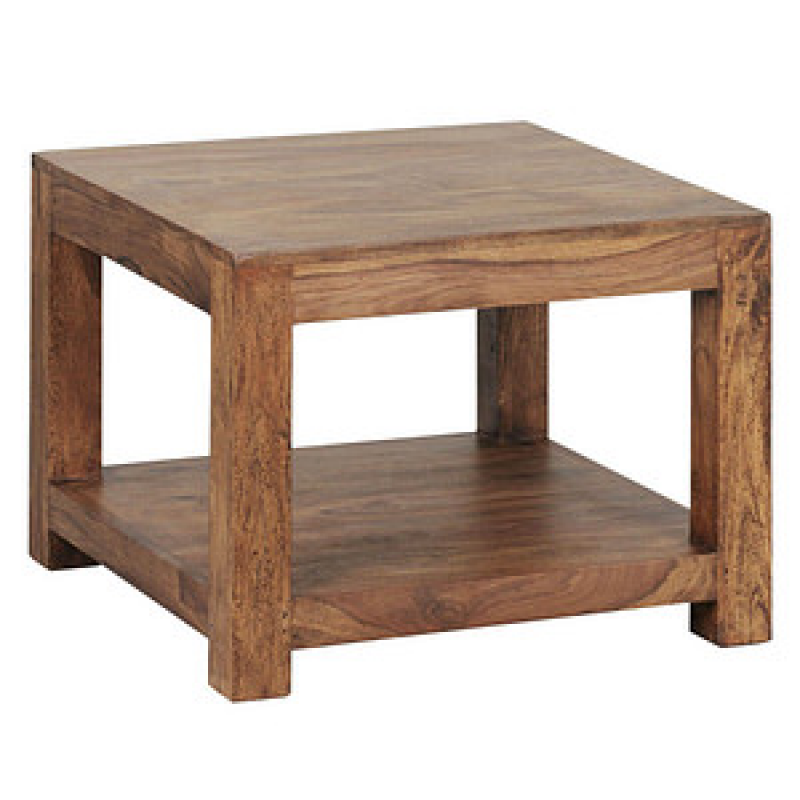 WOHNLING Couchtisch quadratisch Massivholz sheesham 60,0 x 60,0 x 45,0 cm, 1 St. – Bild 1 von 6