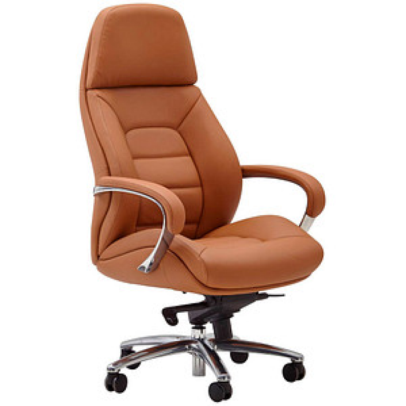 AMSTYLE XXL Chefsessel, SPM1.436 Leder braun, Gestell alu – Bild 1 von 11